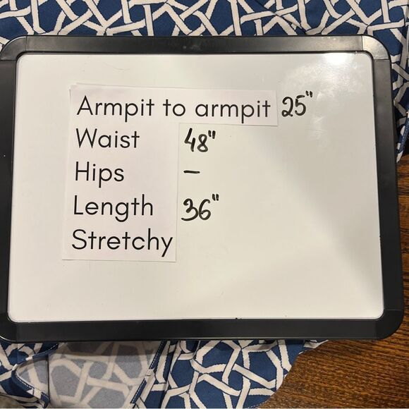 Roz & Ali Navy and White Geometric Print Dress - Picture 7 of 12